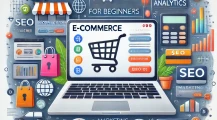 DALLE 2025 01 14 16.34.34 A visually engaging and professional illustration representing e commerce for beginners. The scene includes a laptop displaying an online store interf